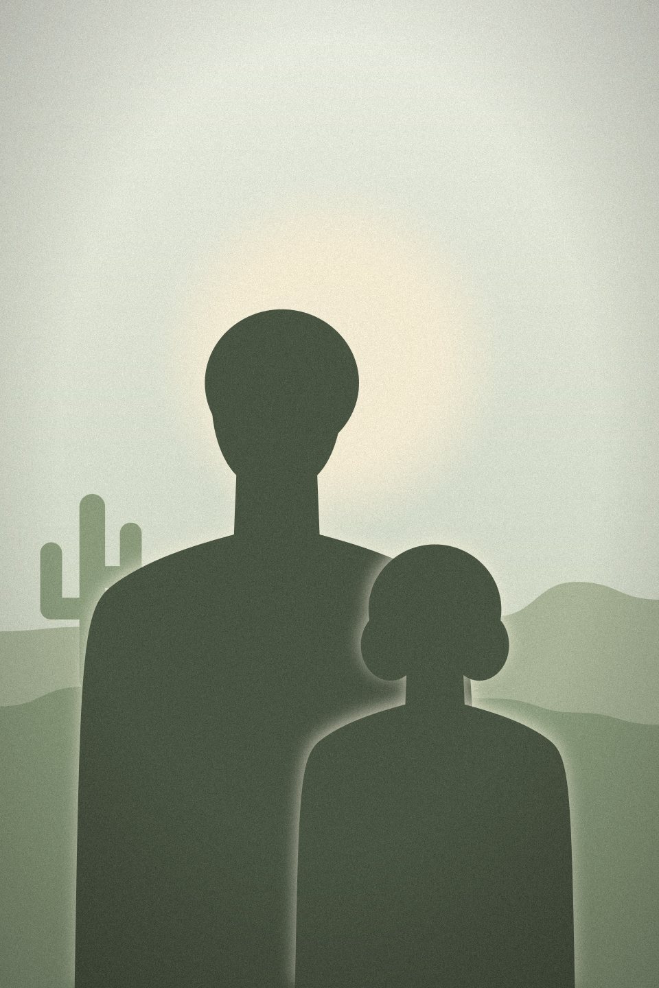 Placeholder portrait: a parent and child together on a sage-green backdrop